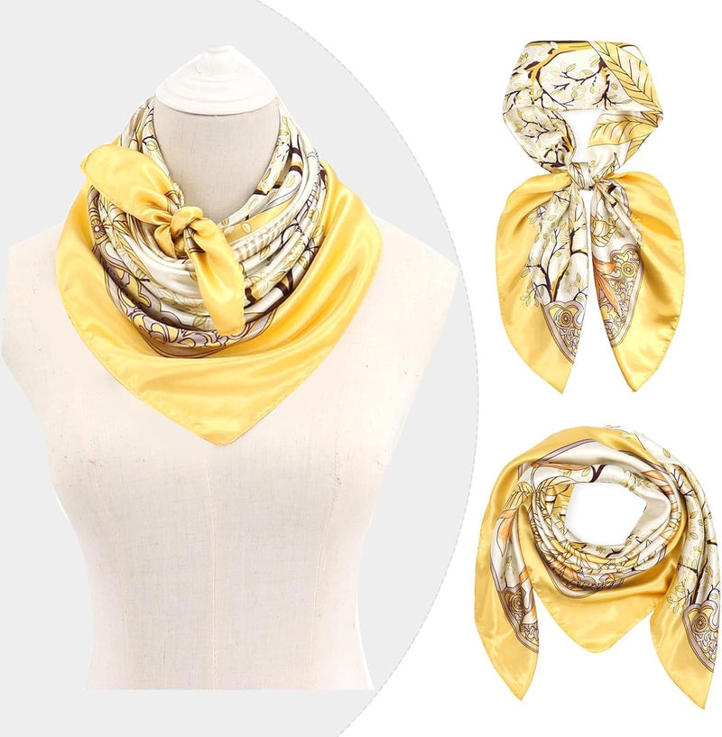 vimate 35" Square Silk Like Head Scarf - Women's Fashion Satin Scarf Bandana for Hair Wrapping at Night. - Image 3